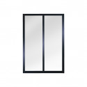 Verrière atelier slim 2 carreaux obèche noir métal 1040 x 717 mm - verre trempé