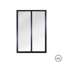 Verrière atelier slim 2 carreaux obèche noir métal 1040 x 717 mm - verre trempé