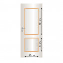 Décor de porte CLASSIQUE 2 PANNEAUX DROITS M1 1670 x 85 x 15,4 mm