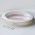 Hublot blanc en polystyrène choc (PS) sans verre 330 x 330 x 45 mm