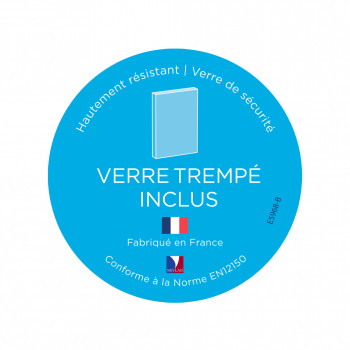 Verrière atelier slim 2 carreaux obèche noir métal 1040 x 717 mm - verre trempé