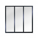 Verrière atelier slim 3 carreaux obèche noir métal 1040 x 1060 x 40 mm - verre trempé