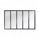 Verrière atelier slim 5 carreaux obèche noir métal 1040 x 1747 x 40 mm - verre trempé