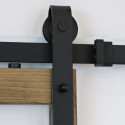 Rail rustique acier noir pour porte coulissante 2000 mm