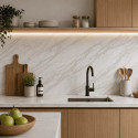 Crédence cuisine stratifiée HPL réversible ardoise/marbre gris 3000 x 640 x 13,4 mm FSC