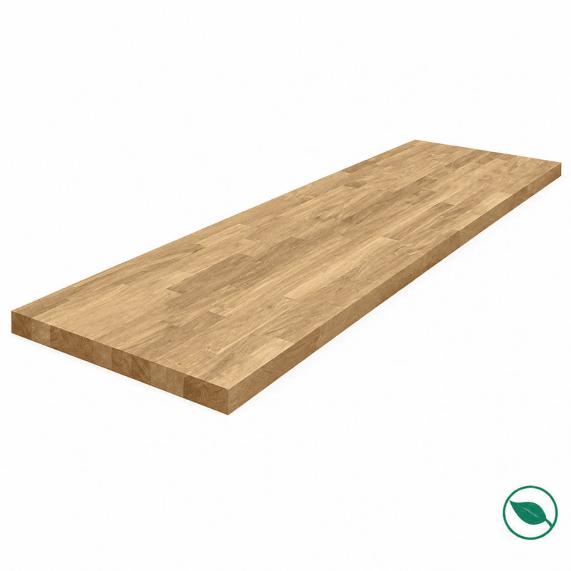 Plan de travail teck massif lamellé collé abouté 2000 x 650 x 26 mm - FSC 100%