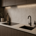 Crédence cuisine stratifiée HPL réversible blanc/pierre naturelle 3000 x 640 x 13,4 mm FSC