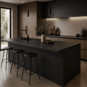 Ilot central stratifié HPL noir mat 1600 x 900 x 38 mm FSC - Gamme Signature