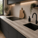 Plan de travail stratifié CPL chêne authentique 1850 x 610 x 28 mm - PEFC 75% - Gamme Essentiel