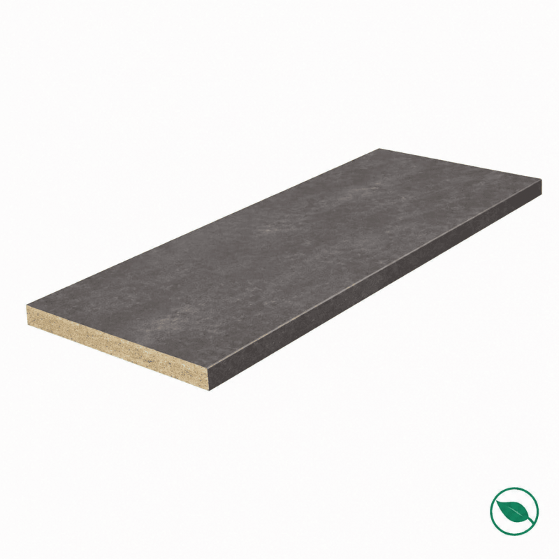Plan de travail stratifié CPL béton anthracite 2600 x 800 x 28 mm - FSC MIXTE 70% - Gamme Confort