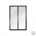 Verrière atelier slim 2 carreaux obèche noir métal 1040 x 717 mm - verre trempé