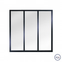 Verrière atelier slim 3 carreaux obèche noir métal 1040 x 1060 x 40 mm - verre trempé
