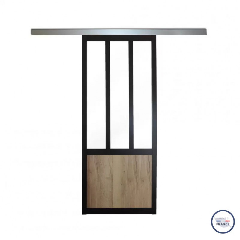 Lot de porte Ourasi Mykado en kit +  rail alu 2040 x 830 mm