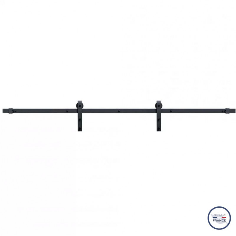 Rail rustique acier noir pour porte coulissante 2000 mm