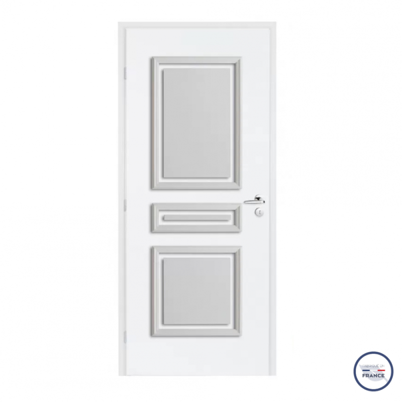 Décor de porte Lutecia 3 panneaux droits pré-peint  785 x 535 x 28,7 mm