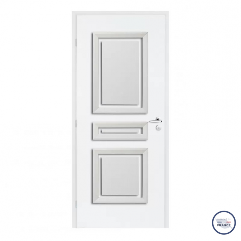Décor de porte Albane prépeint 3 panneaux droits  785 x 535 x 40 mm