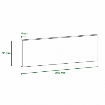 Pack promotionnel de 5 plinthes MDF brut 2000 x 95 x 9 mm.
