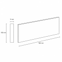 Pack de 5 plinthes bord carré MDF revêtues blanc 2200 x 96 x 9 mm PEFC 70%