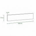 Pack de 4 plinthes bord carré MDF revêtues blanc 2200 x 50 x 16 mm PEFC 70%