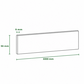 Pack de 5 plinthes bord arrondi MDF brut 2200 x 96 x 9 mm PEFC 70%