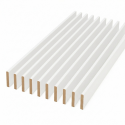 Pack de 10 plinthes bord arrondi MDF revêtues blanc 2200 x 35 x 10 mm PEFC 70%