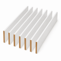 lot de 7 plinthes bord arrondi MDF revêtues blanc 2200 x 50 x 10 mm PEFC 70%