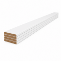 Pack de 4 plinthes bord arrondi MDF revêtues blanc 2200 x 150 x 16 mm PEFC 70%