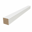 Pack de 5 plinthes bord arrondi MDF revêtues blanc 2200 x 96 x 10 mm PEFC 70%