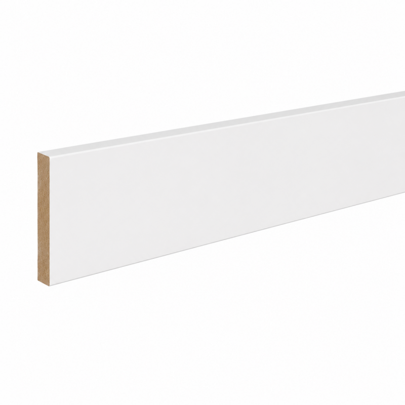 Lot de 5 plinthes MDF prépeinte blanc 2400 x 100 x 10 mm.