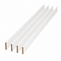 Pack de 4 plinthes bord arrondi MDF revêtues blanc 2200 x 150 x 16 mm PEFC 70%