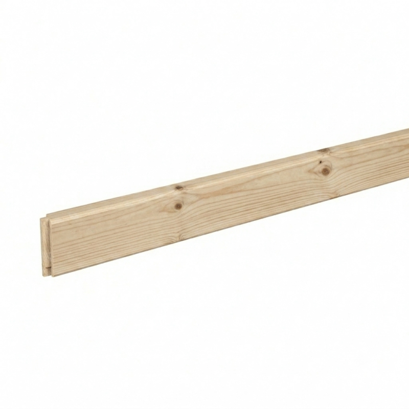 Pack promotionnel de 5 plinthes sapin massif bord rond 2050 x 95 x 9 mm - PEFC 70%%.