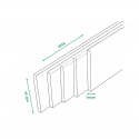 Pack promotionnel de 5 plinthes sapin massif bord rond 2050 x 95 x 9 mm - PEFC 70%%.