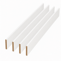 Pack de 4 plinthes bord arrondi MDF revêtues blanc 2400 x 120 x 19 mm PEFC 70%