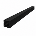 Pack de 5 plinthes bord arrondi MDF Revêtues noir brillant 2200 x 68 x 9 mm PEFC 70%