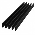 Pack de 5 plinthes bord arrondi MDF Revêtues noir brillant 2200 x 68 x 9 mm PEFC 70%