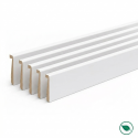 Lot de 6 surplinthes MDF revêtues blanc satiné 2400 x 130 x 16 mm PEFC 70%