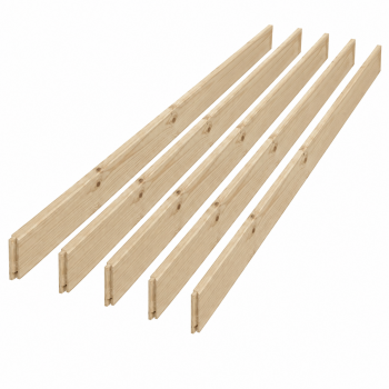 Pack promotionnel de 5 plinthes sapin massif petits noeuds bord droit 2050 x 68 x 9 mm - PEFC 70%.