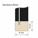 Verrière atelier slim 2 carreaux Structure bois coloris Noir Métal 1040 x 717 mm - verre trempé