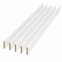 Pack de 5 plinthes bord carré MDF revêtues blanc 2200 x 68 x 9 mm PEFC 70%