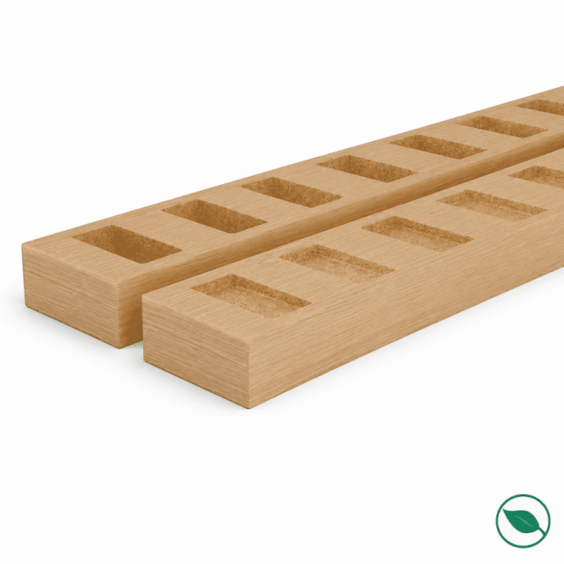 Lot de 2 Profilés séparateurs sol et plafond droit 90° chêne naturel 1000 x 65 x 28mm