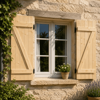 Lot de 5 lames à volet sapin rabotés 2400 x 90 x 20 mm - PEFC 70%