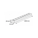 Lot de 2 Profilés séparateurs sol et plafond droit 90° chêne lave 1000 x 65 x 28 mm