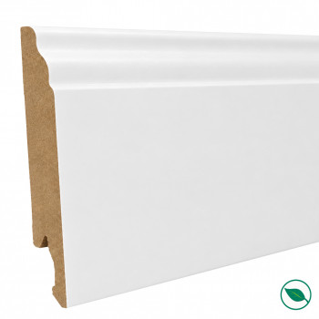lot de 5 plinthes française MDF revêtu blanc satiné 2400 x 75 x 14 mm - PEFC 70%