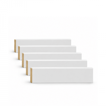 lot de 5 plinthes MDF prépeinte blanc 2400 x 70 x 10 mm