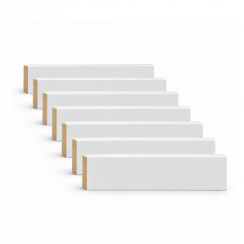 Pack de 7 plinthes bord carré MDF revêtues blanc 2200 x 120 x 12 mm PEFC 70%