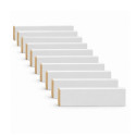 Pack de 10 plinthes bord arrondi MDF revêtues blanc 2200 x 35 x 10 mm PEFC 70%