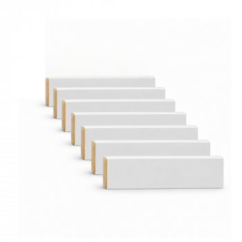 Pack de 7 plinthes bord arrondi MDF revêtues blanc 2200 x 120 x 12 mm PEFC 70%