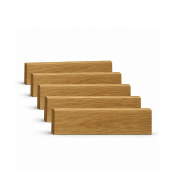 Pack de 5 plinthes bord arrondi MDF Revêtues chêne clair 2200 x 68 x 10 mm PEFC 70%