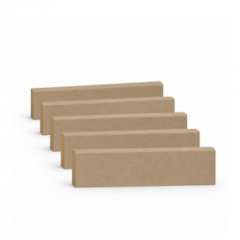 Pack de 5 plinthes bord arrondi MDF brut 2200 x 96 x 9 mm PEFC 70%