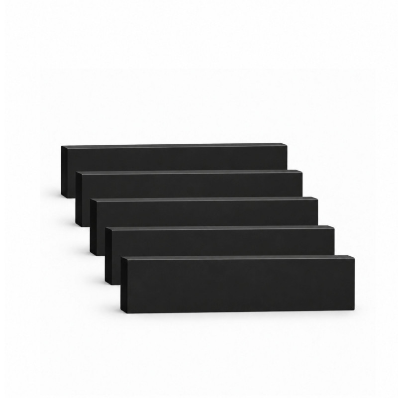 Pack de 5 plinthes bord carré MDF Revêtues noir brillant 2200 x 68 x 9 mm PEFC 70%